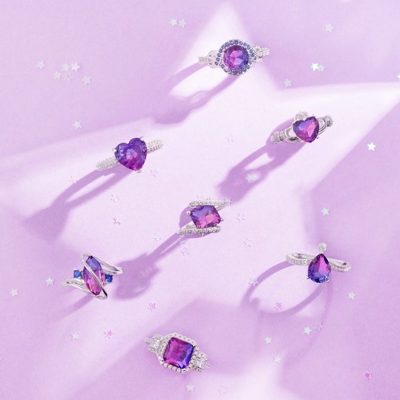 Pink & Purple Pear Gemstone Ring, real 925 Sterling Silver Charmed Aroma - Picture 8 of 8